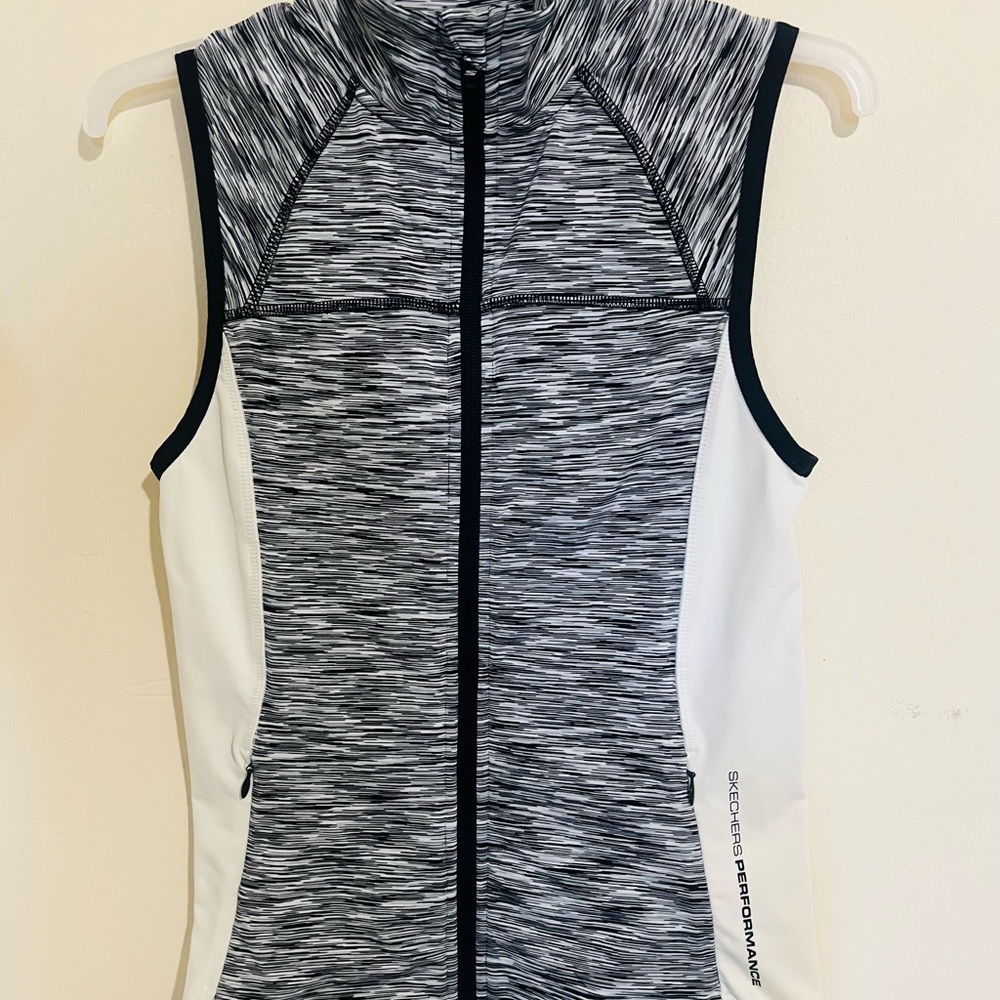 Skechers Gray and White Sleeveless Performance Top